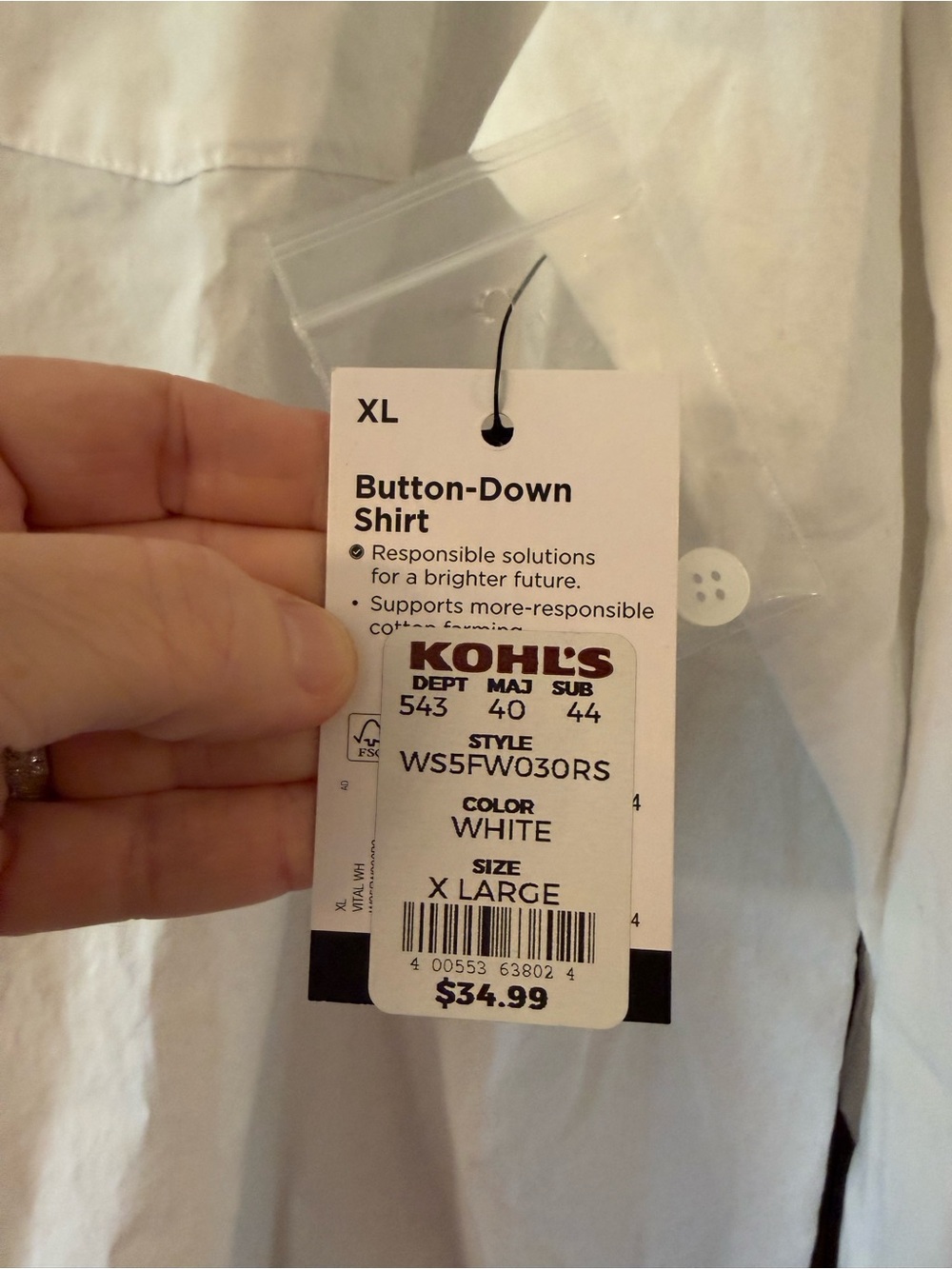 Sonoma White Women’s Button-Up Shirt, XL - Picture 2 of 2